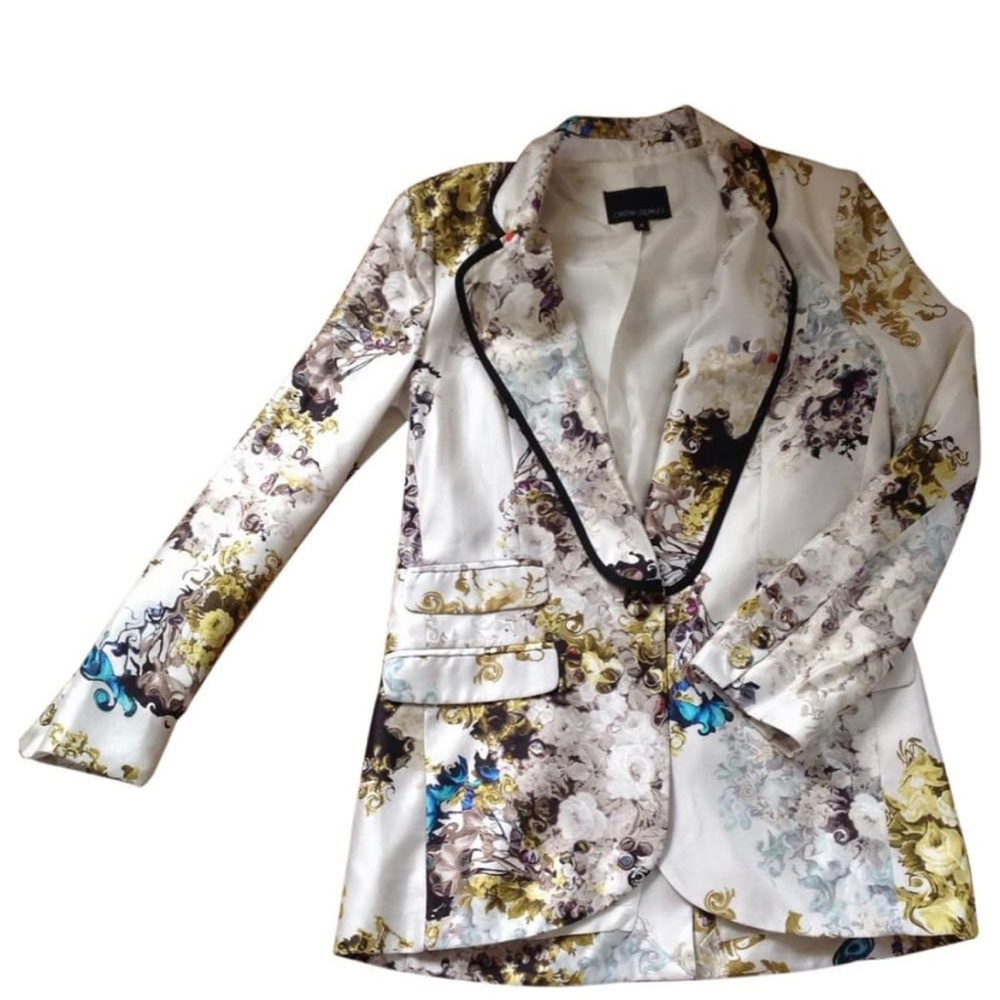 Cynthia Rowley multicolor silk floral blazer size 4